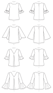 butterick sewing pattern nähen 6456 Damenshirt Gr. A5 6-14 (32-40)