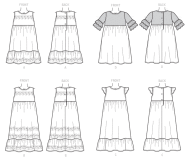 sewing pattern von McCalls 7558 Mädchenkleid Gr. CCE 3-6 (104-122) oder CHJ 7-14 (128-152)