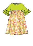 Schnittmuster McCalls 7558 Mädchenkleid Gr. CCE 3-6 (de 104-122)