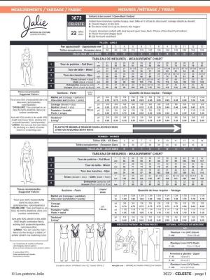 Jalie sewing pattern nähen 3672 Celeste Gymnastikanzug Gr. 2-13 (92-155cm) und 4-14 (eur. 32-40)