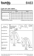 deutsch sewing pattern Burda 6463 Damenjacken Gr. 8-20 (34-46)