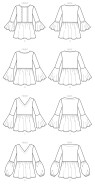 sewing pattern aus Papier Butterick 6486 Damenblusen Gr. Y XS-M 6-14 (32-40) oder ZZ L-XXL16-24 (42-50)
