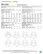Schnittmuster Butterick 6486 Damenblusen Gr. Y XS-M 6-14 (32-40) oder ZZ L-XXL16-24 (42-50)