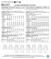 Schnittmuster Butterick 6497 Damenmäntel asymetrischer Kragen Gr. 34-50