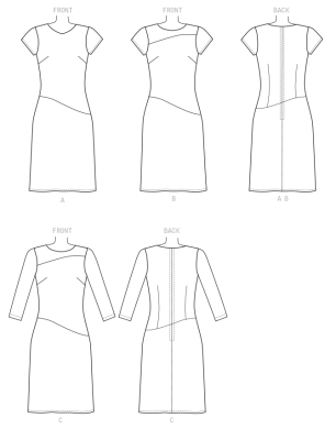 butterick sewing pattern nähen 6480 Damenkleider Gr. A5 6-14 (de 32-40)