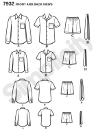 simplicity sewing pattern nähen 7932/8180 Jungenhemd, Herrenhemden Gr. A Jungen S-L Herren S-XL