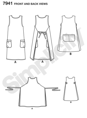 simplicity sewing pattern nähen 7941 Damenkleider Gr. A XS-XL