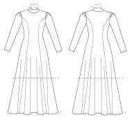 wird aussortiert: Schnittmuster Vogue 9264 langärmeliges Winterkleid Gr. 32-48