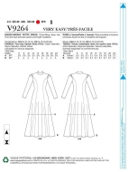 wird aussortiert: Schnittmuster Vogue 9264 langärmeliges Winterkleid Gr. 32-48
