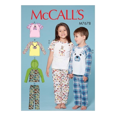 sewing pattern aus Papier McCalls 7678 Kinderschlafanzug Gr. 92-134