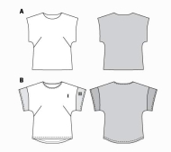 Schnittmuster Burda 6445 Damenshirt Plussize mit angeschnittenen Ärmeln Gr. 46-60