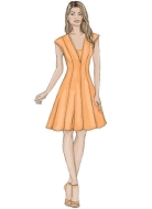Schnittmuster Damenkleid, Leinenkleid Vogue 9292 Gr. 32-48