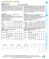 Schnittmuster Butterick 6531 Nachtwäsche Gr. Kids 3-12 und Erwachsene S-XL