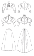 Schnittmuster Butterick 6537 historisches Kostüm Gr. 32-48