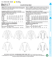 Schnittmuster Butterick 6517 Damenshirt Gr. A5 6-14 (de 32-40)