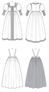 mccalls sewing pattern nähen 7763 historisches Damenkostüm Gr. A5 6-14 (de 32-40)