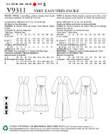 Schnittmuster Bohokleid Vogue 9311 Damenkleid, Maxikleid Gr. 32-48