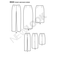 english paper sewing pattern NewLook 6544 skirts A 10 22 (DE 36 48)