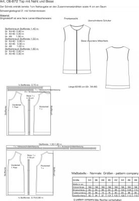 Schnittmuster pattern company 06-869 Damenkombi Jerseyhose, Top und Jerseymantel Gr. 34-48