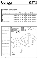 Schnittmuster Burda 6372 Damenjacke, Raglanärmel, Langjacke Gr. 34-44