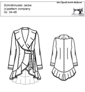 Schnittmuster pattern company 05418 Damenmantel, Walkmantel mit Volants Gr. 34-48