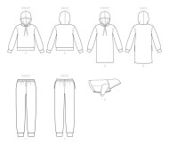 Schnittmuster McCalls 7816 Damenpulli, Hoodie, Kapuzenkleid Gr.XS-XXL 32-50