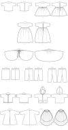 Schnittmuster Butterick 6606 Retro Puppenkleiderung 46cm