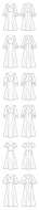 Schnittmuster Vogue 9328 bodenlanges Abendkleid mit Ärmelvarianten Gr. A5 6-14 (DE 32-40) oder E5 14-22 (DE 40-48)