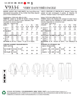 Schnittmuster Vogue 9334 Damenjacke mit Schalkragen zum Binden Gr. Y XS-M 6-14 (DE 32-40) oder ZZ L-XXL16-24 (DE 42-50)