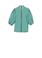 Schnittmuster Vogue 9338 verschlusslose Blusenjacke mit Ärmelvarianten Gr. A5 6-14 (DE 32-40) oder E5 14-22 (DE 40-48)
