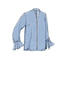 Schnittmuster Vogue 9338 verschlusslose Blusenjacke mit Ärmelvarianten Gr. A5 6-14 (DE 32-40) oder E5 14-22 (DE 40-48)