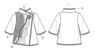 Schnittmuster Vogue 9341 Designerjacke Júlio César, weiter Kimonostyle Gr. Y XS-M 6-14 (DE 32-40) oder ZZ L-XXL16-24 (DE 42-50)