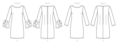 Schnittmuster Vogue 9325 einfaches Damenkleid mit Schleifen Gr. A5 6-14 (DE 32-40)