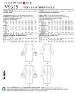 Schnittmuster Vogue 9325 einfaches Damenkleid mit Schleifen Gr. A5 6-14 (DE 32-40)