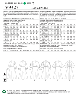 Schnittmuster Vogue 9327 Wadenlanges Damenkleid mit Ärmelvarianten Gr. A5 6-14 (DE 32-40)