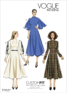 vogue-schnittmuster-naehen-9327-wadenlanges-damenkleid-mit-aermelvarianten-gr-e5-14-22-(de-40-48)