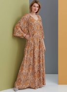 sewing pattern Vogue 9328 bodenlanges Abendkleid mit Ärmelvarianten Gr. E5 14-22 (DE 40-48)