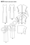 englisches Schnittmuster NewLook 6573 Herbstkombi weiter Wrap und Kleid A 8-18 (DE 34-44)
