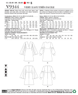 Schnittmuster Vogue 9344 modernes Damenkleid mit Ärmelvarianten Gr. 32-48