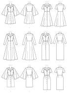 Schnittmuster Vogue 9345 klassisches Blusenkleid in lang und kurz Gr. 32-48