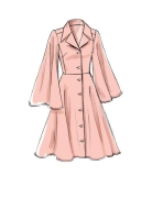 Schnittmuster Vogue 9345 klassisches Blusenkleid in lang und kurz Gr. 32-48