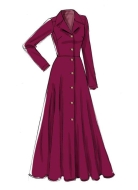Schnittmuster Vogue 9345 klassisches Blusenkleid in lang und kurz Gr. 32-48