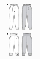 sewing pattern Burda 6317 Jogginghose mit breitem elastischen Bund, Gr. 34-46
