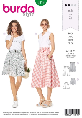 burda-schnittmuster-naehen-6319-superweiter-faltenrock-mit-taschen,-gr-34-44