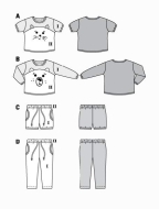 sewing pattern Burda 9326 Kinderpyjama mit Applikation,...