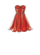 Schnittmuster McCall’s 7896, Abendkleid, Partykleid mit Mix & Match-Optionen Gr. 32–48