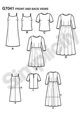 simplicity sewing pattern nähen 7041 Kleid