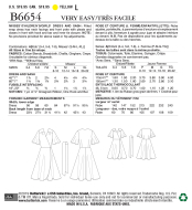 Schnittmuster Butterick 6654 Damenkleid, Mädchenkleid, Sommerkleid Gr. 98-134 und 34-48