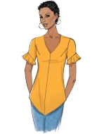 Schnittmuster Butterick 6663 Blusenshirt, Zipfeltunika Gr. 32-48