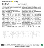 Schnittmuster Butterick 6663 Blusenshirt, Zipfeltunika Gr. 32-48